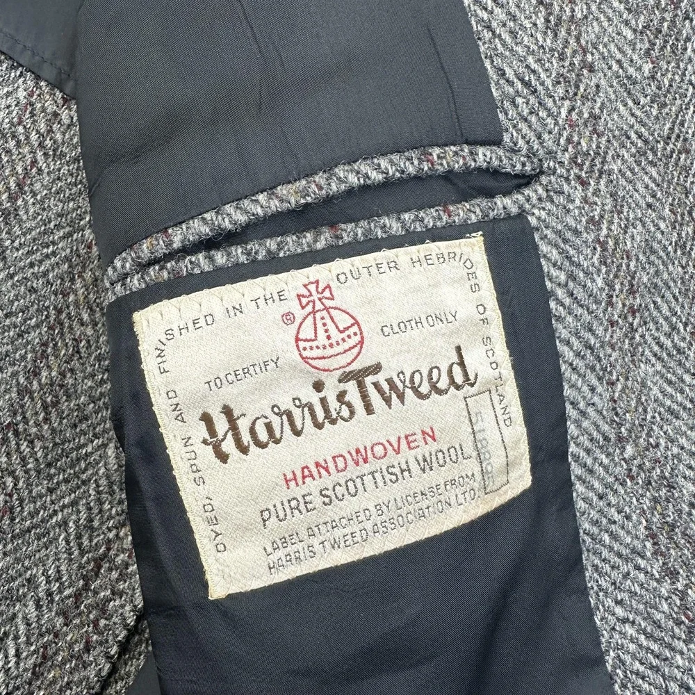 Vintage Clipper Craft Harris Tweed Sport Coat Mens 42L Herringbone‎ Scotland